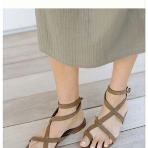 Jenni Kayne Olive Green Strappy Sandals